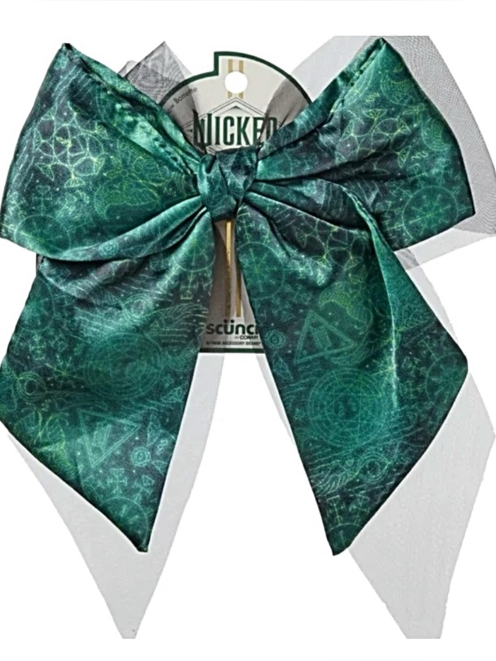 🆕 Scunci Wicked Elphaba 1PK Bow Barrette